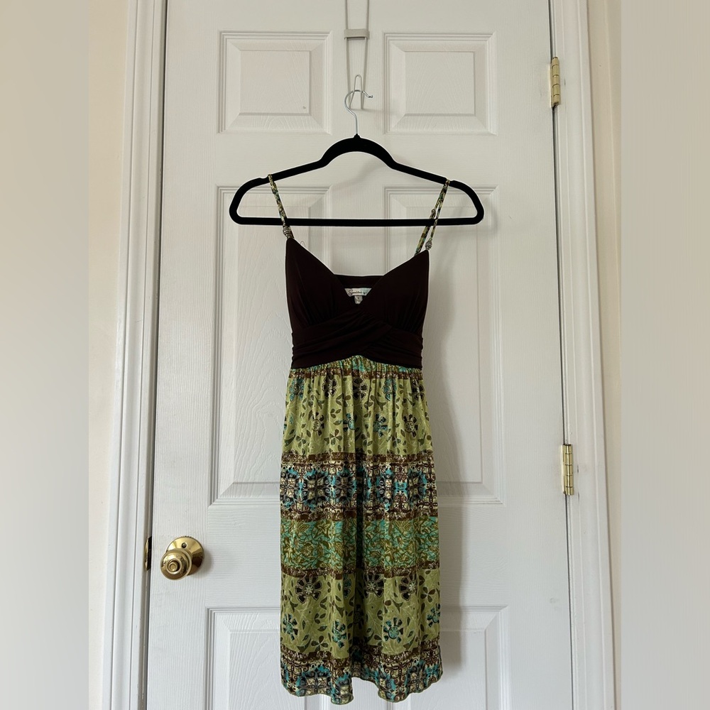 Dress - Green/Brown (Size Small)